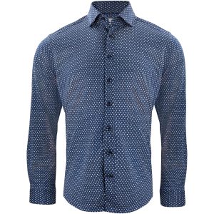 Skjorta Pique Knit Slim Marinblå Print Navy Print J.Harvest & Frost