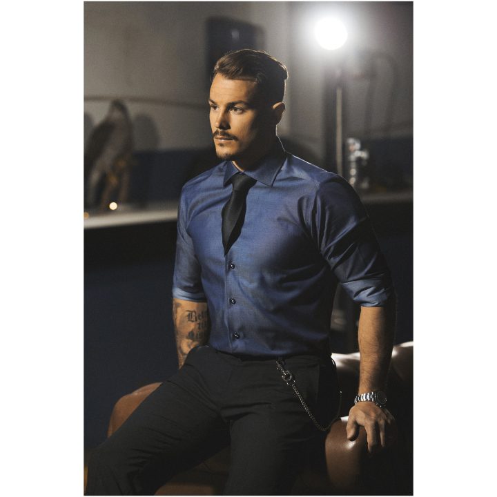 Skjorta RB120 Twill Slim Indigoblå Indigo J.Harvest & Frost XS 35/36 – bild 8