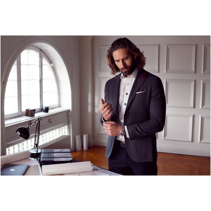 Skjorta RB20 Twill Slim Sky/marinblå J.Harvest & Frost XS – bild 11