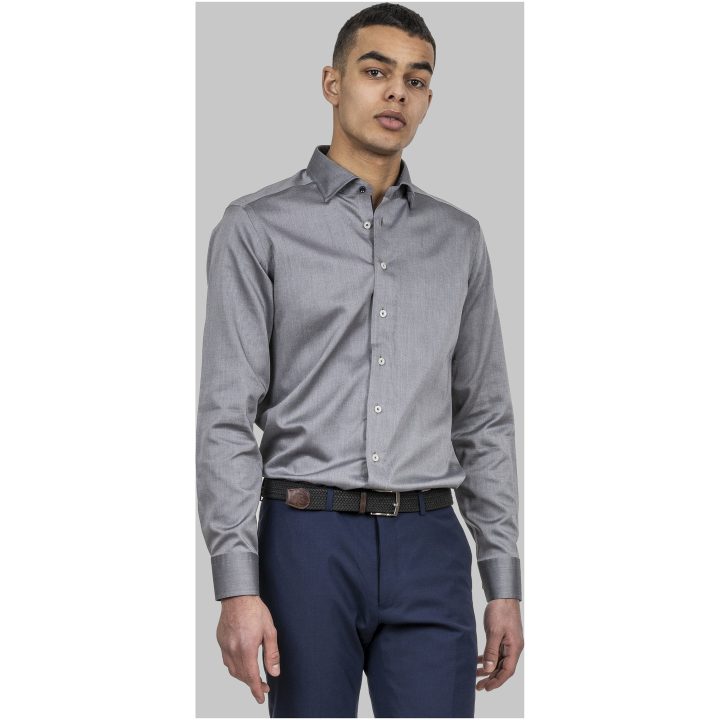 Skjorta Twill Slim Grå J.Harvest & Frost XS – bild 7