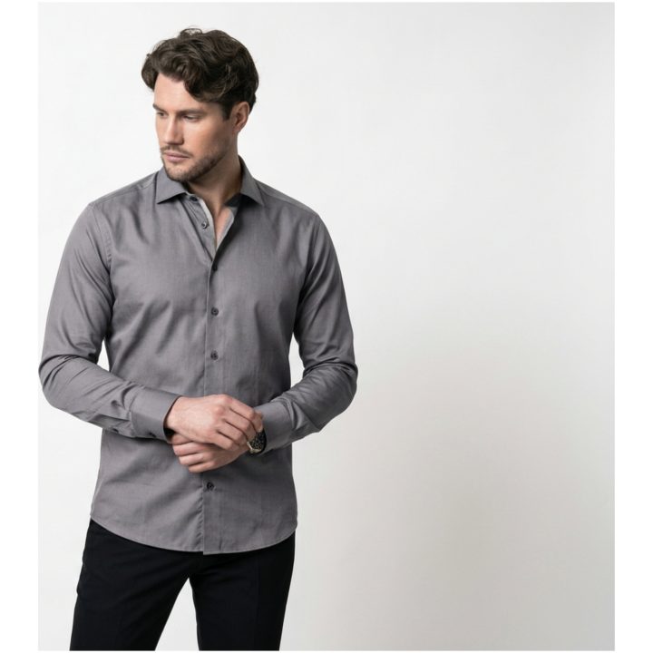 Skjorta YB50 Twill Regular Grå J.Harvest & Frost s – bild 7