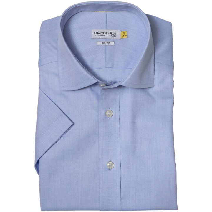 Skjorta YB50 Twill S S Slim Himmelsblå J.Harvest & Frost XS – bild 2