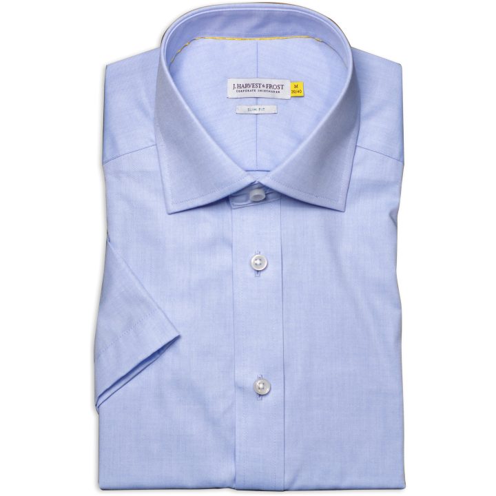 Skjorta YB50 Twill S S Slim Himmelsblå J.Harvest & Frost XS – bild 6