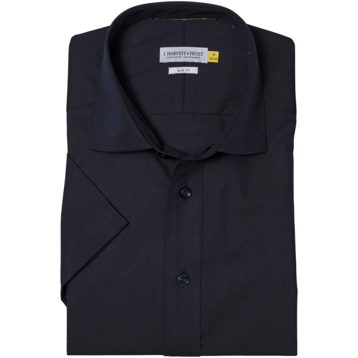 Skjorta YB50 Twill S S Slim Marinblå J.Harvest & Frost XS – bild 2