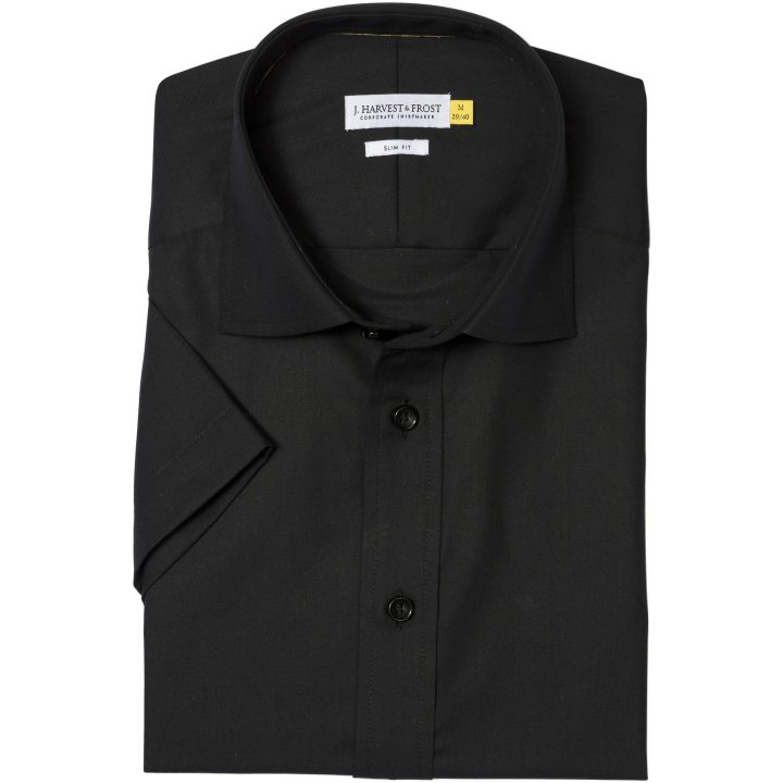 Skjorta YB50 Twill S S Slim Svart J.Harvest & Frost XS – bild 2