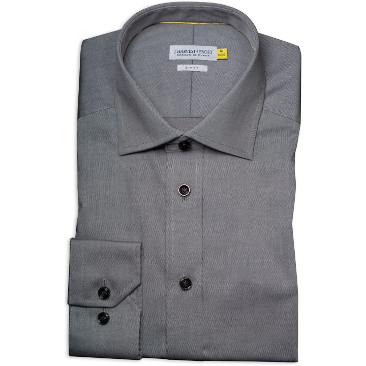 Skjorta YB50 Twill Slim Grå J.Harvest & Frost XS – bild 6
