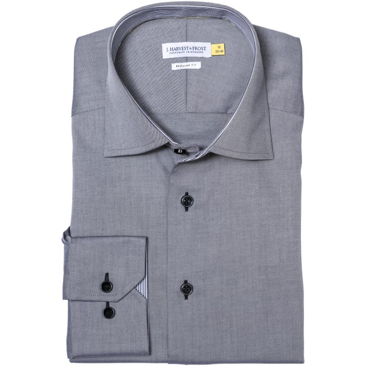 Skjorta YB51 Twill Regular Grå/svart J.Harvest & Frost s – bild 4