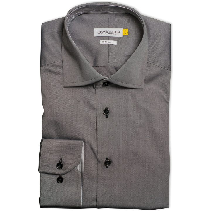 Skjorta YB51 Twill Regular Grå/svart J.Harvest & Frost s – bild 8