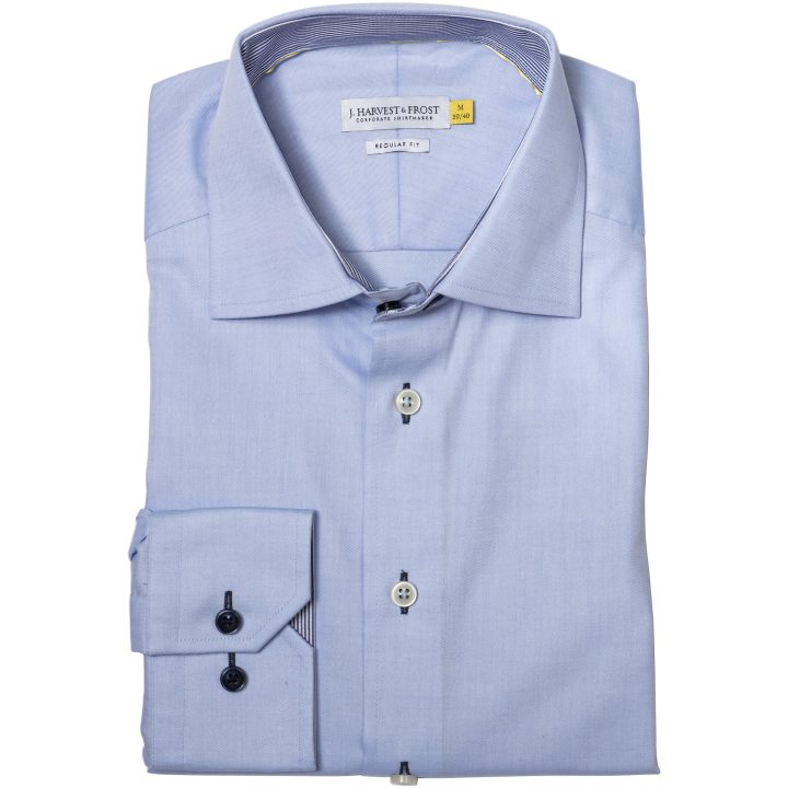 Skjorta YB51 Twill Regular Himmelsblå/marinblå J.Harvest & Frost s – bild 2