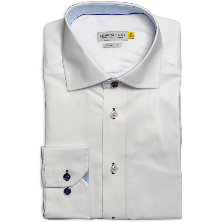 Skjorta YB51 Twill Regular Vit Himmelsblå J.Harvest & Frost s – bild 6