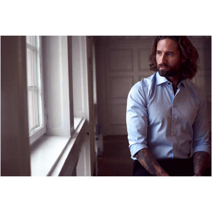 Skjorta YB51 Twill Slim Kungsblå/marinblå J.Harvest & Frost M – bild 6