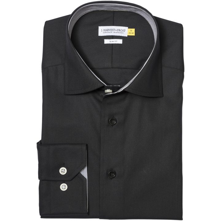 Skjorta YB51 Twill Slim Svart/svart J.Harvest & Frost XS – bild 2