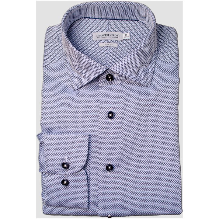 Skjorta YB55 Jacquard Regular Blå J.Harvest & Frost S 37/38 – bild 6