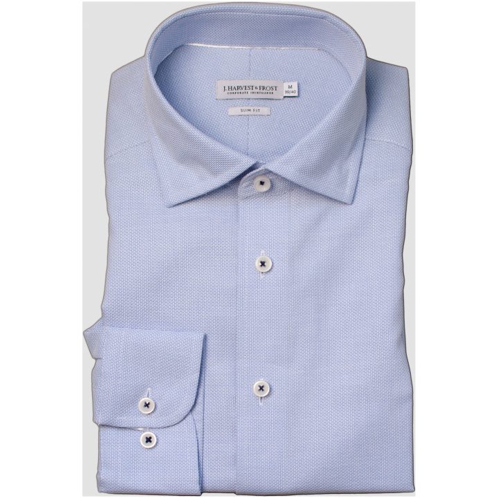 Skjorta YB55 Jacquard Slim Himmelsblå J.Harvest & Frost XS 35/36 – bild 5