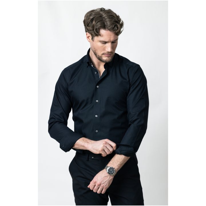 Skjorta YB56 Twill Regular Svart/grå J.Harvest & Frost S 37/38 – bild 5