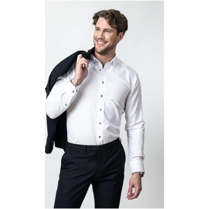 Skjorta YB56 Twill Regular Vit/grå J.Harvest & Frost S 37/38 – bild 5