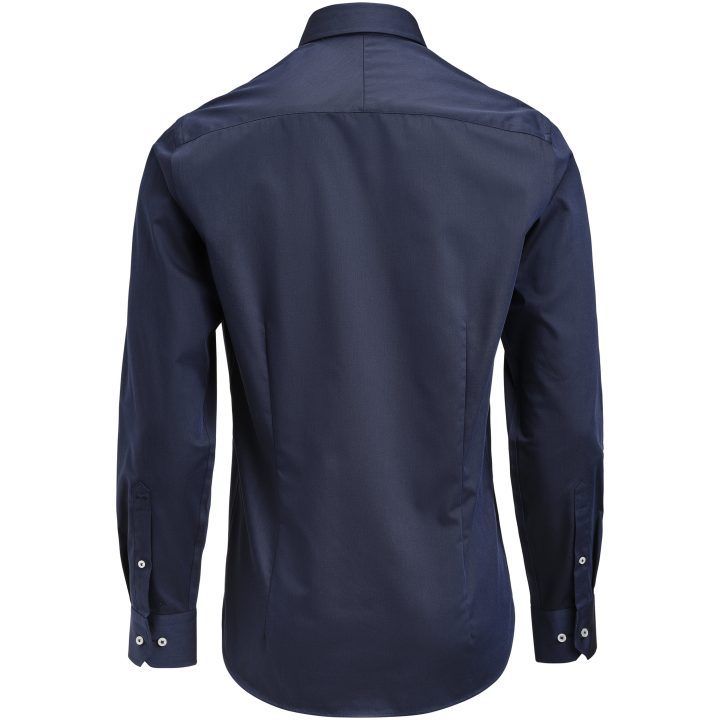 Skjorta YB56 Twill Slim Marinblå/vit J.Harvest & Frost XS 35/36 – bild 3