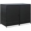 Skjul för 2 soptunnor konstrotting 148x80x111 cm svart vidaXL – miniatyr 2