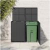 Skjul för 2 soptunnor konstrotting 148x80x111 cm svart vidaXL – miniatyr 3