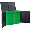 Skjul för 2 soptunnor konstrotting 148x80x111 cm svart vidaXL – miniatyr 4