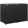 Skjul för 2 soptunnor konstrotting 148x80x111 cm svart vidaXL – miniatyr 6