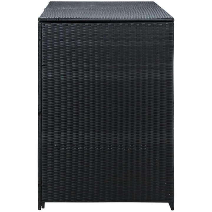 Skjul för 2 soptunnor konstrotting 148x80x111 cm svart vidaXL – bild 7