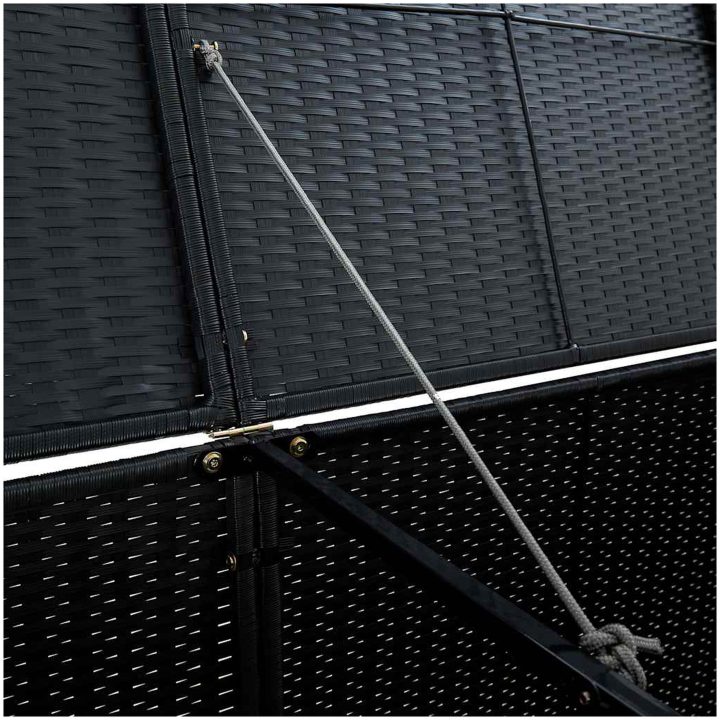Skjul för 2 soptunnor konstrotting 148x80x111 cm svart vidaXL – bild 10