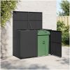 Skjul för 2 soptunnor konstrotting 148x80x111 cm svart vidaXL – miniatyr 1