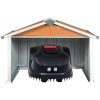 Skjul för robotgräsklippare 92x97x63 cm galvaniserat stål brun vidaXL – miniatyr 3