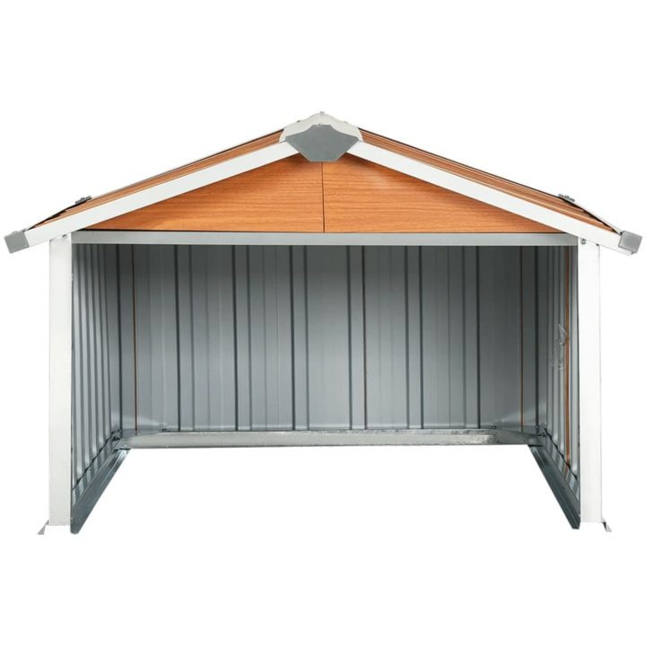 Skjul för robotgräsklippare 92x97x63 cm galvaniserat stål brun vidaXL – bild 5