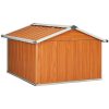 Skjul för robotgräsklippare 92x97x63 cm galvaniserat stål brun vidaXL – miniatyr 7