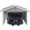 Skjul för robotgräsklippare 92x97x63 cm galvaniserat stål grå vidaXL – miniatyr 3