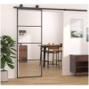 Skjutdörr aluminium med ESG-glas svart vidaXL 76 x 205 cm – miniatyr 1