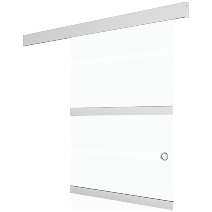 Skjutdörr ESG-glas och aluminium silver vidaXL 90 x 205 cm – bild 2