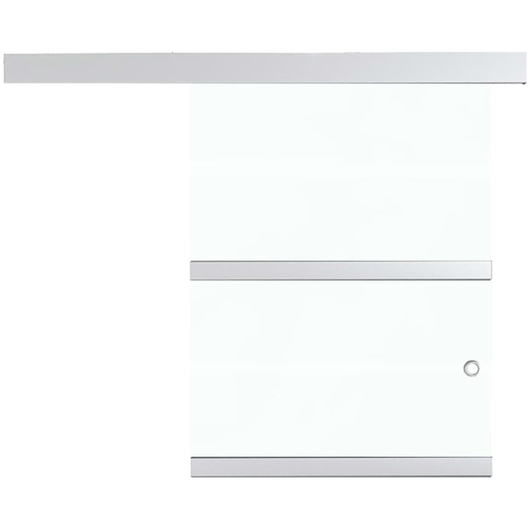 Skjutdörr ESG-glas och aluminium silver vidaXL 90 x 205 cm – bild 4