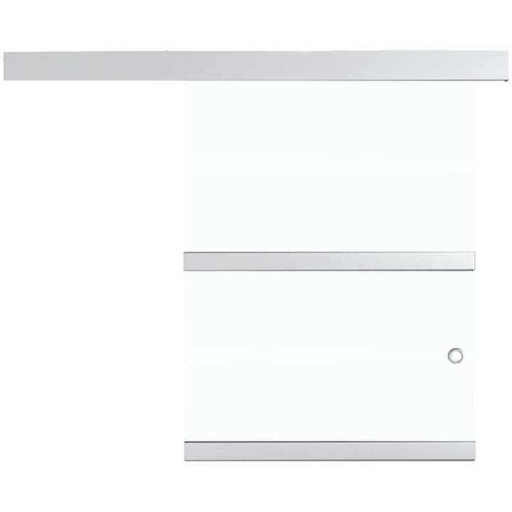 Skjutdörr ESG-glas och aluminium silver vidaXL 90 x 205 cm – bild 4