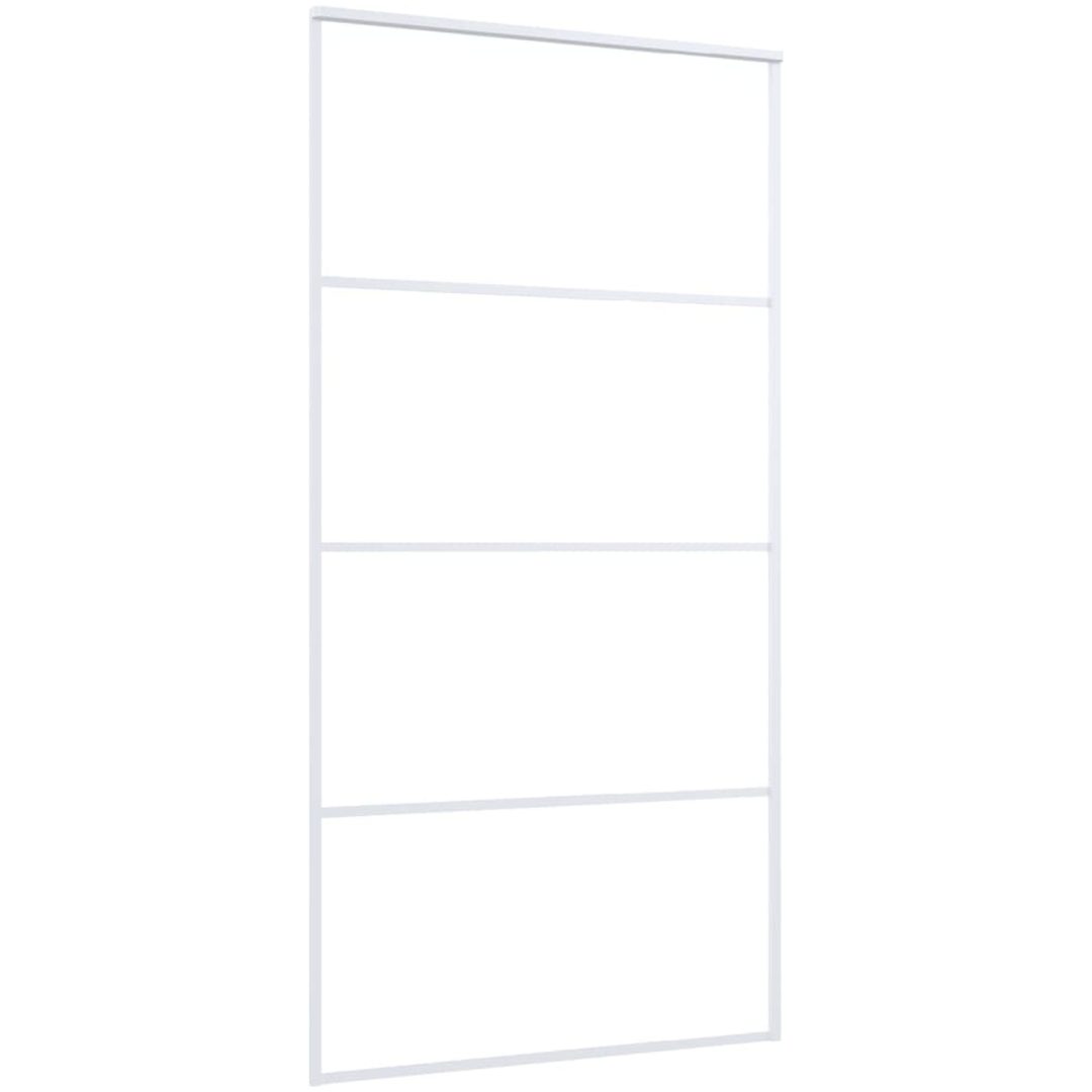 Skjutdörr ESG-glas och aluminium vit vidaXL 102.5 x 205 cm – bild 3