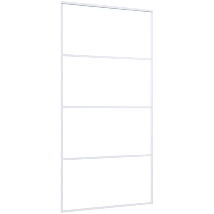 Skjutdörr ESG-glas och aluminium vit vidaXL 102.5 x 205 cm – bild 3