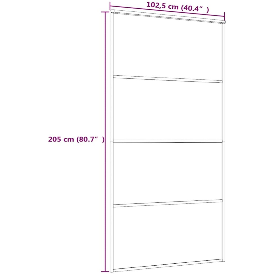Skjutdörr ESG-glas och aluminium vit vidaXL 102.5 x 205 cm – bild 6