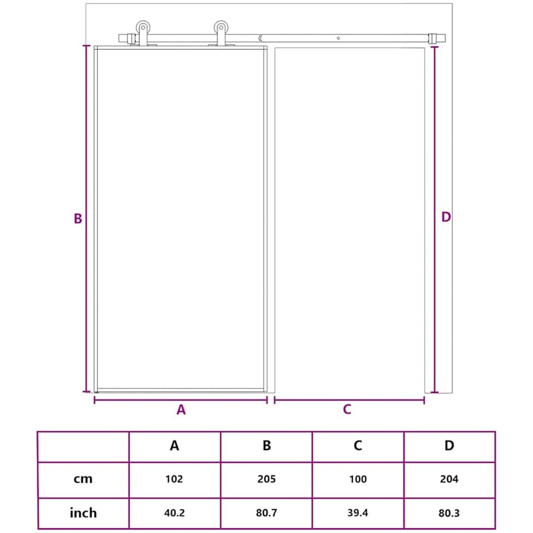 Skjutdörr ESG-glas och aluminium vit vidaXL 102.5 x 205 cm – bild 7