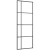Skjutdörr frostat ESG-glas och aluminium svart vidaXL 76 x 205 cm – miniatyr 2
