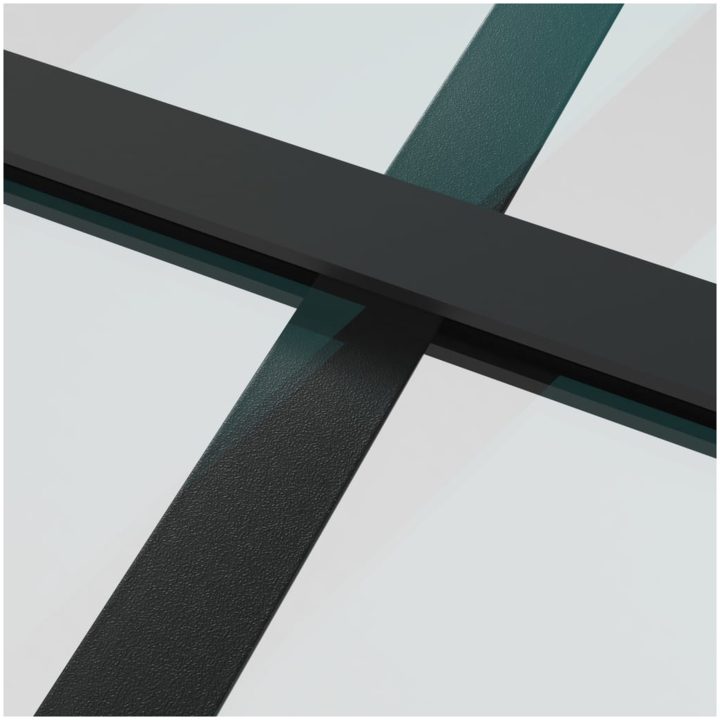 Skjutdörr frostat ESG-glas och aluminium svart vidaXL 76 x 205 cm – bild 5