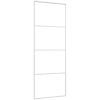 Skjutdörr frostat ESG-glas och aluminium vit vidaXL 76 x 205 cm – miniatyr 3