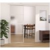 Skjutdörr frostat ESG-glas och aluminium vit vidaXL 76 x 205 cm – miniatyr 1
