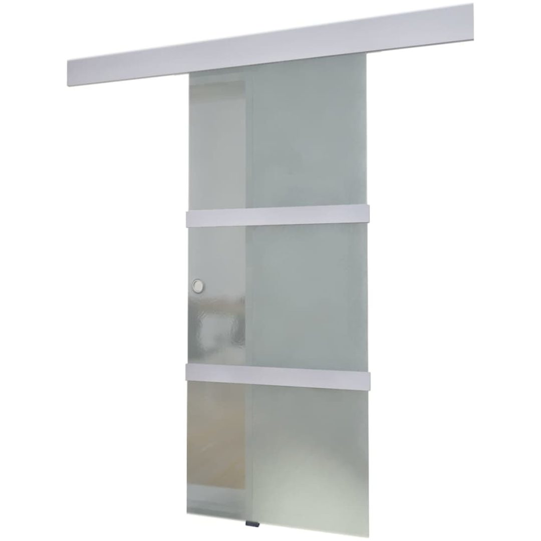 Skjutdörr glas och aluminium 178 cm silver vidaXL – bild 2