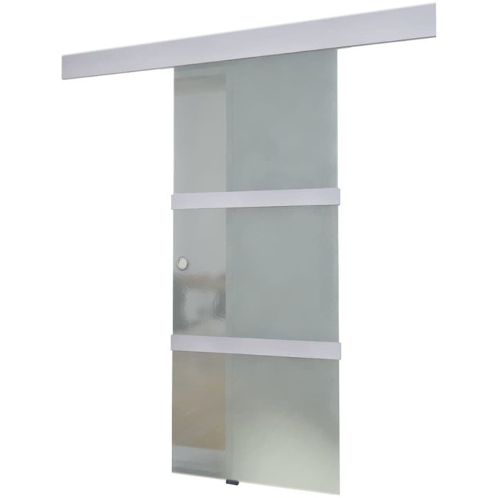 Skjutdörr glas och aluminium 178 cm silver vidaXL – bild 2
