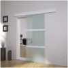 Skjutdörr glas och aluminium 178 cm silver vidaXL – miniatyr 1