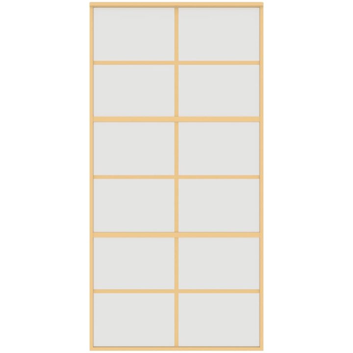 Skjutdörr guld frostat ESG-glas och aluminium vidaXL 102.5 x 205 cm – bild 4