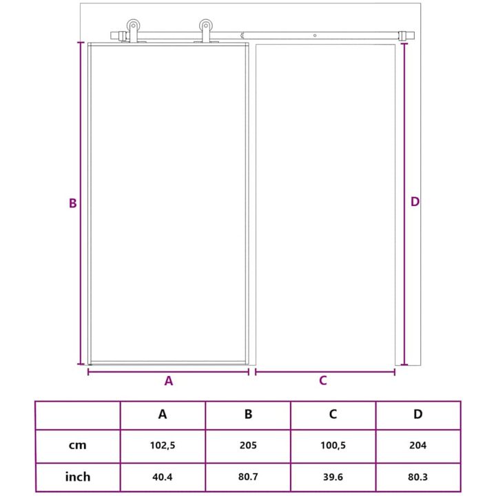 Skjutdörr guld frostat ESG-glas och aluminium vidaXL 102.5 x 205 cm – bild 10