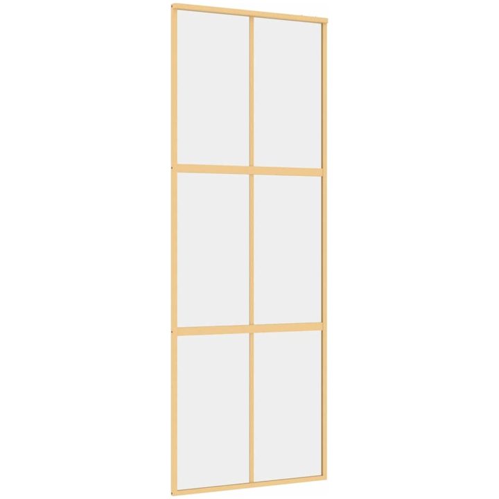 Skjutdörr guld klart ESG-glas och aluminium vidaXL 76 x 205 cm – bild 2